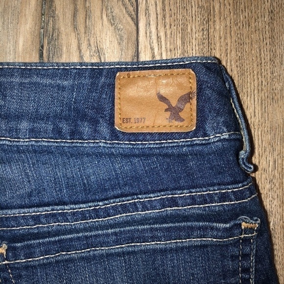 AEO Denim Stretch Mid Thigh Shorts - Picture 5 of 5